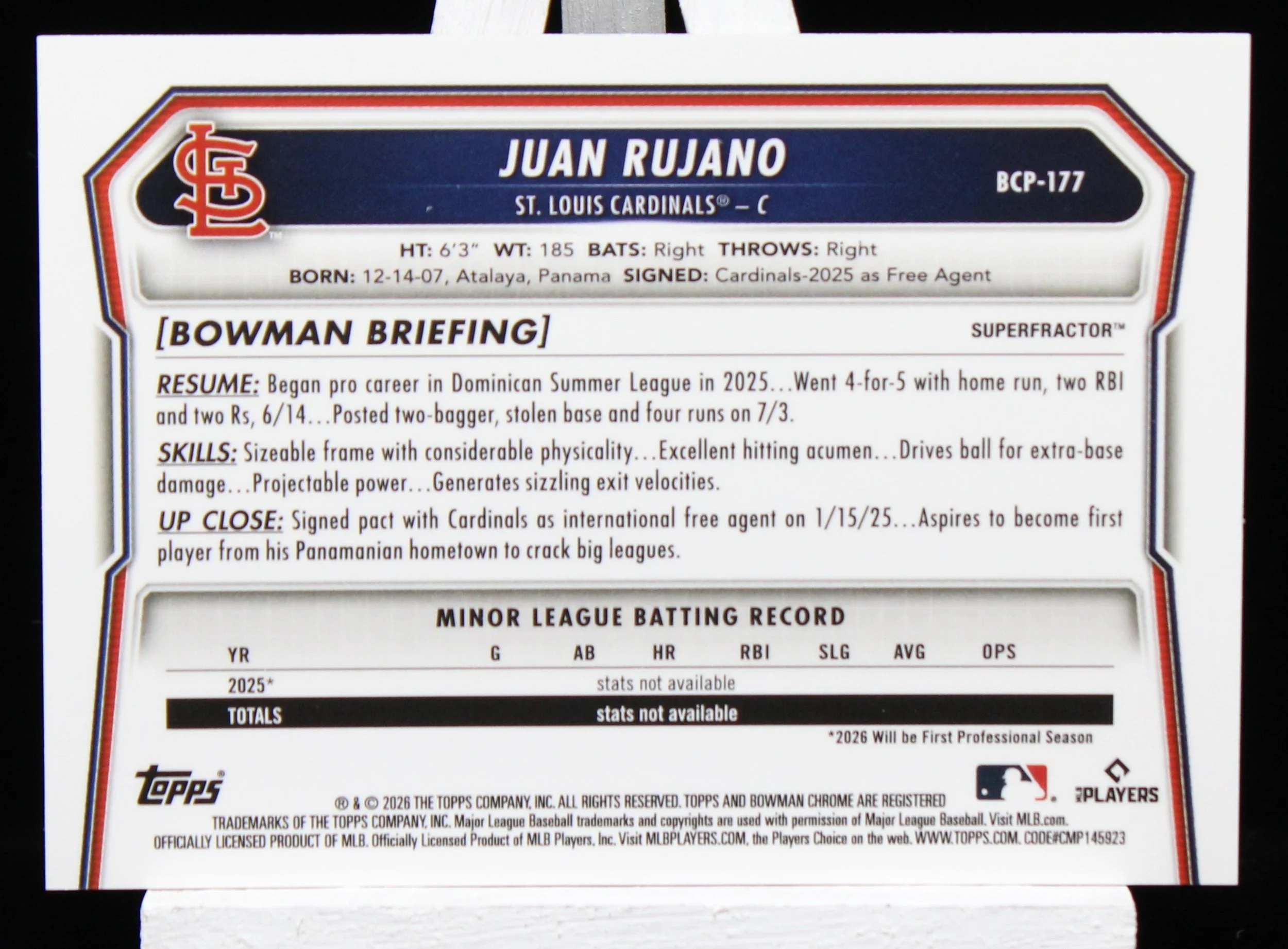 Juan Rujano BowChro 2026 1st Superfractor B.JPG