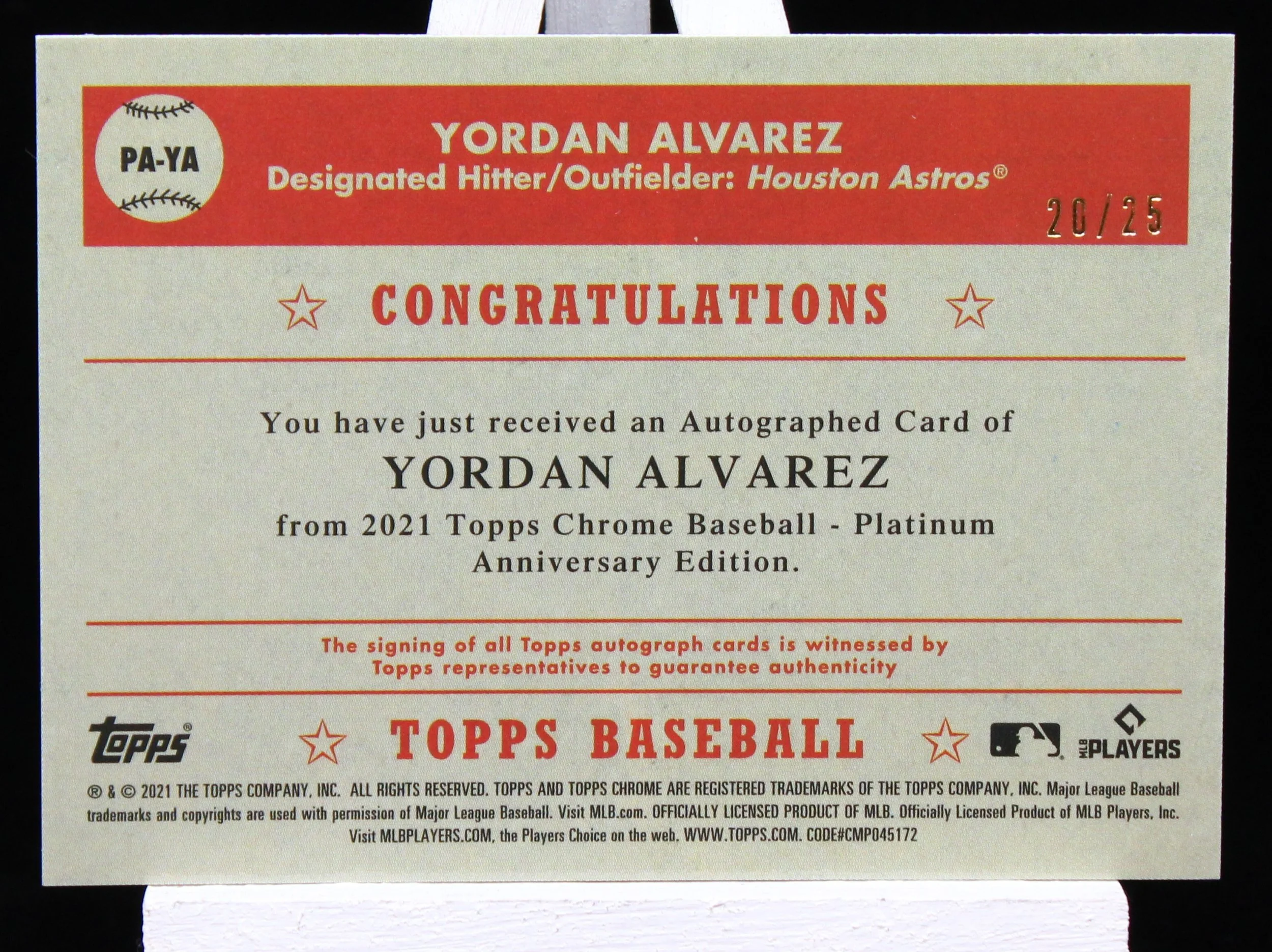 Yordan Alvarez TCPA 2021 Auto Orange B.JPG