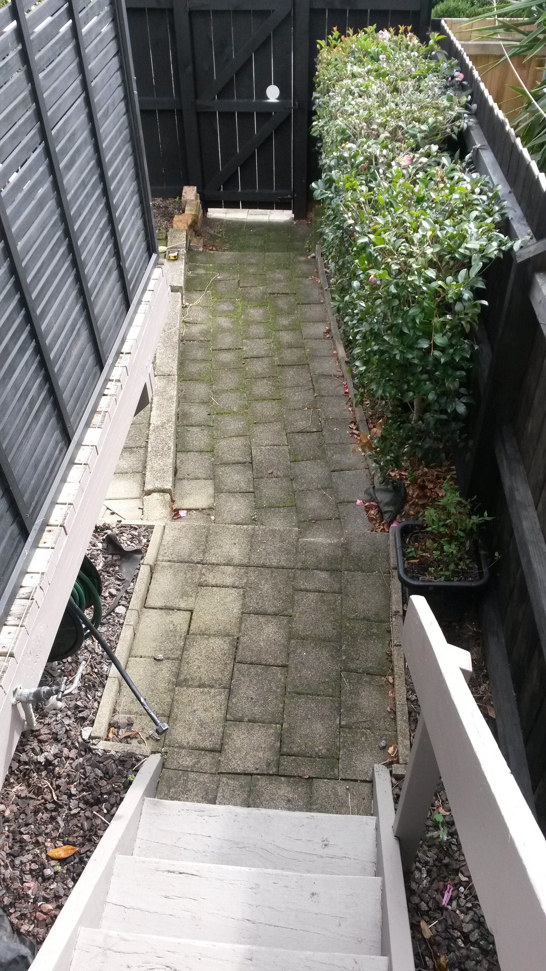 The old path and gardens were removed
