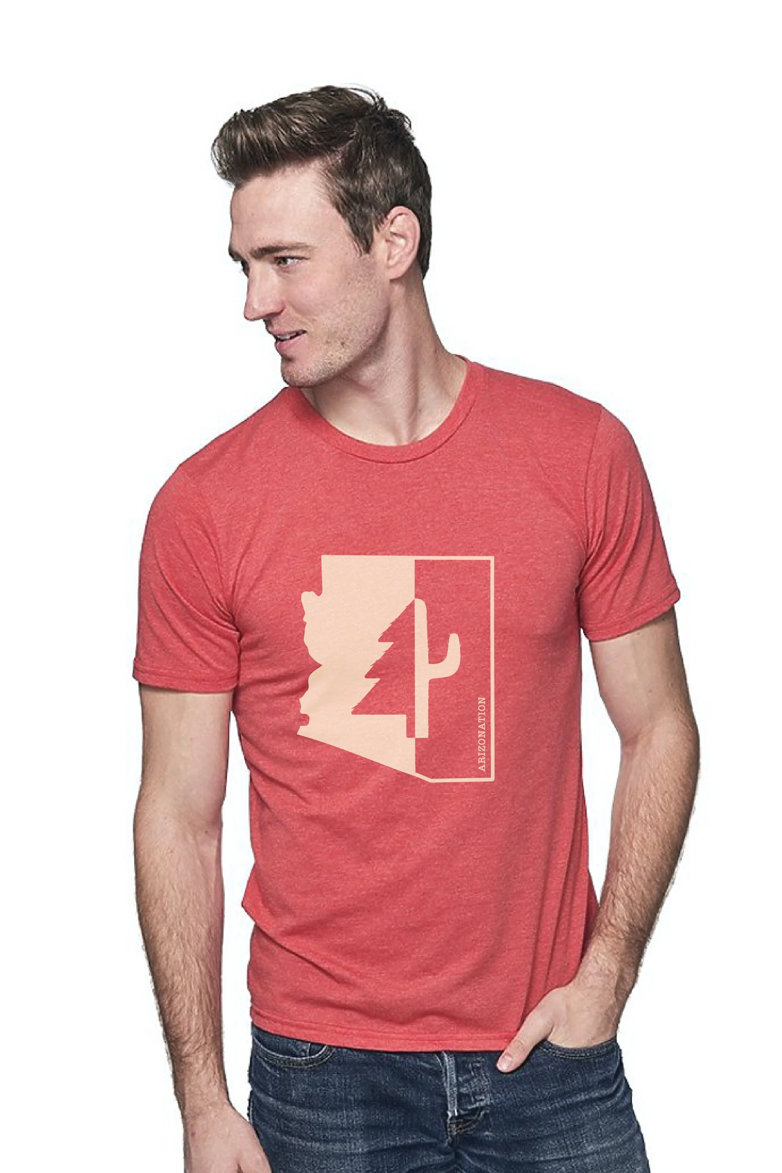 vintage Arizona t-shirt with cactus pine tree on red