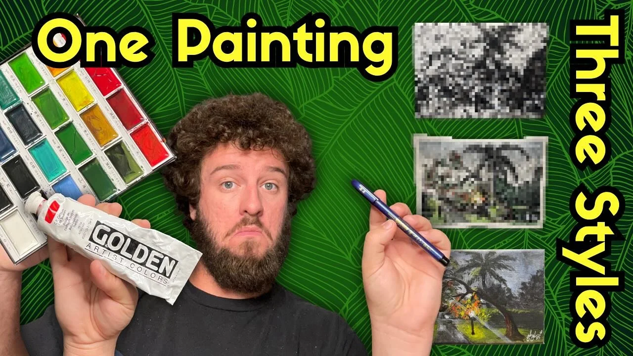 Check out my newest video on YouTube!!! I make the same painting in three VERY different styles!!

#art #artist #painting #youtube #johnjart #artchallenges