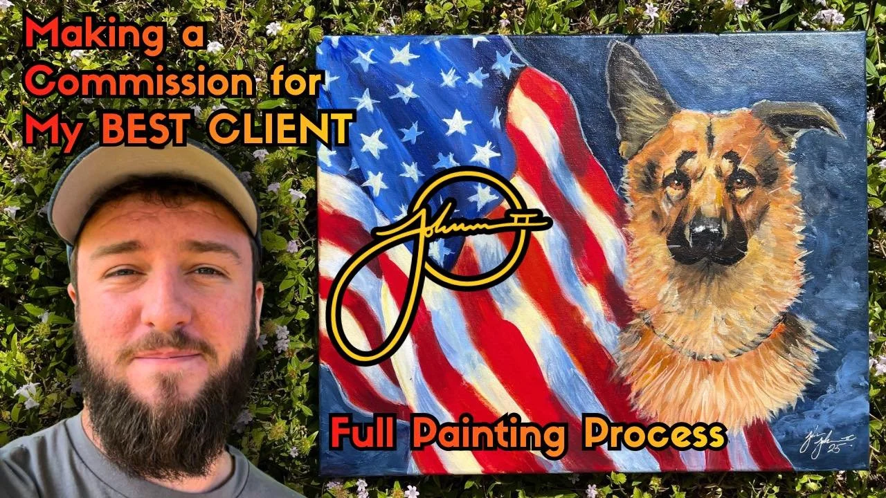 New video went out yesterday and this one is a cool one! I show the full commission process of this painting of a dog for my good friend!!

Come check it out!