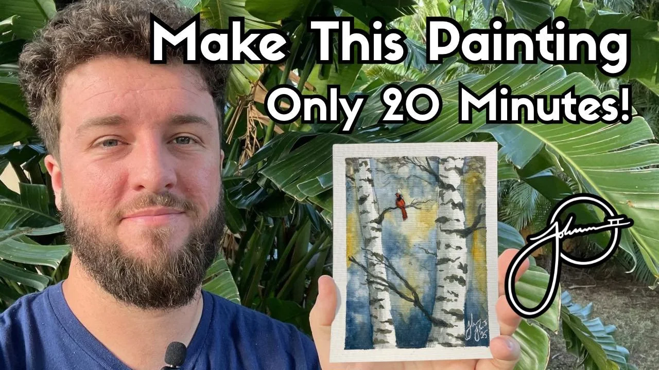 Watch my newest YouTube video and you can follow along as I make this painting in real time! And the best part is it only takes three colors!