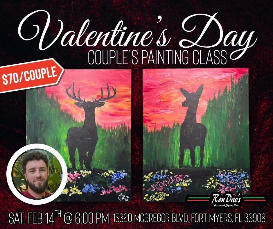 Come join me with your Valentine at @rondaos_swfl on Valentine&rsquo;s Day and make a masterpiece to take home with you!! 

Class starts at 6PM on Vday and costs $70 per couple! 

Spots are limited so book soon!