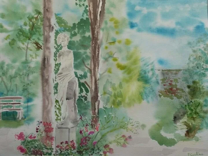 Lumière printanière à Cormeilles en Parisis aquarelle 40x30cm