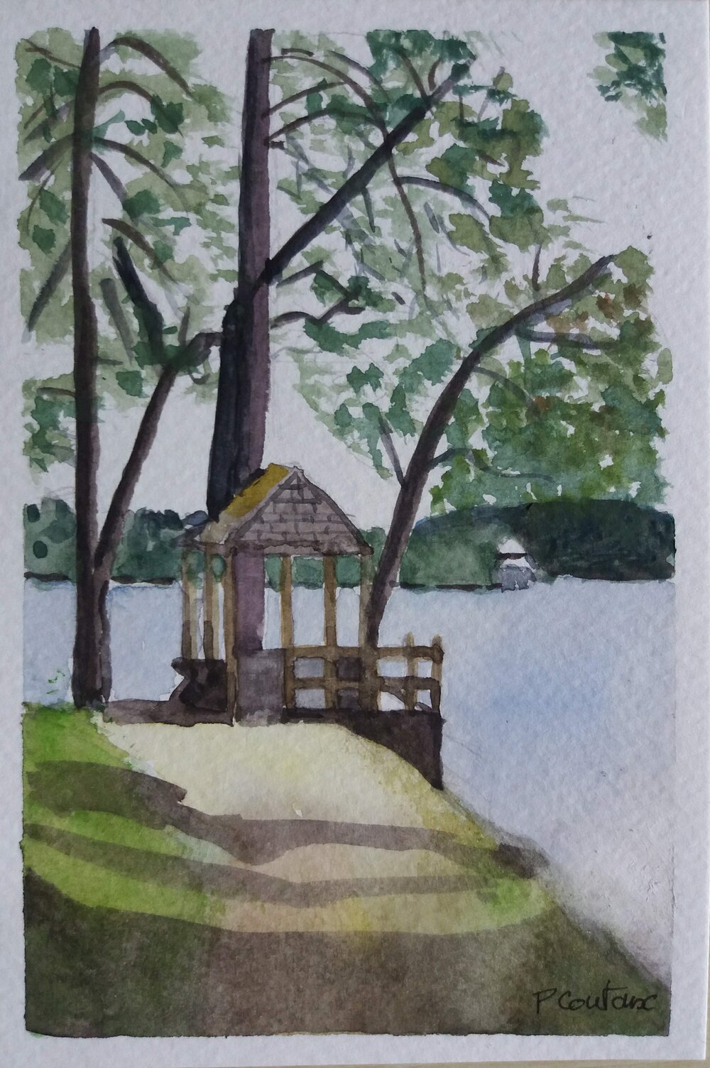 carte postale embarcadère au lac des Settons
