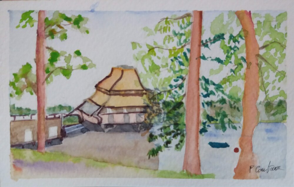 carte postale la pagode au lac des Settons
