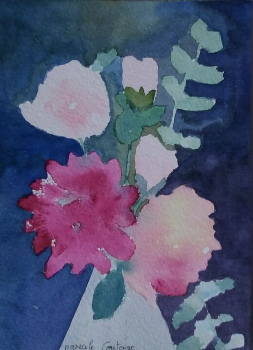 carte bouquet de roses et dahlias 1