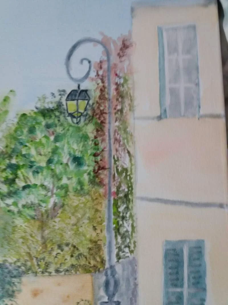 aquarelle sur toile la fontaine aux pèlerins détail4lèger  pcoutoux.JPG