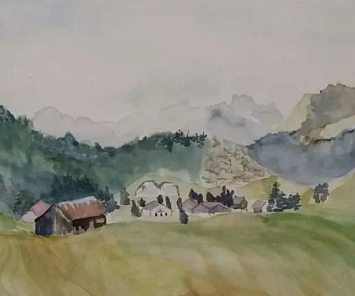 Randonnées aquarelle à Onnion en Haute Savoie
