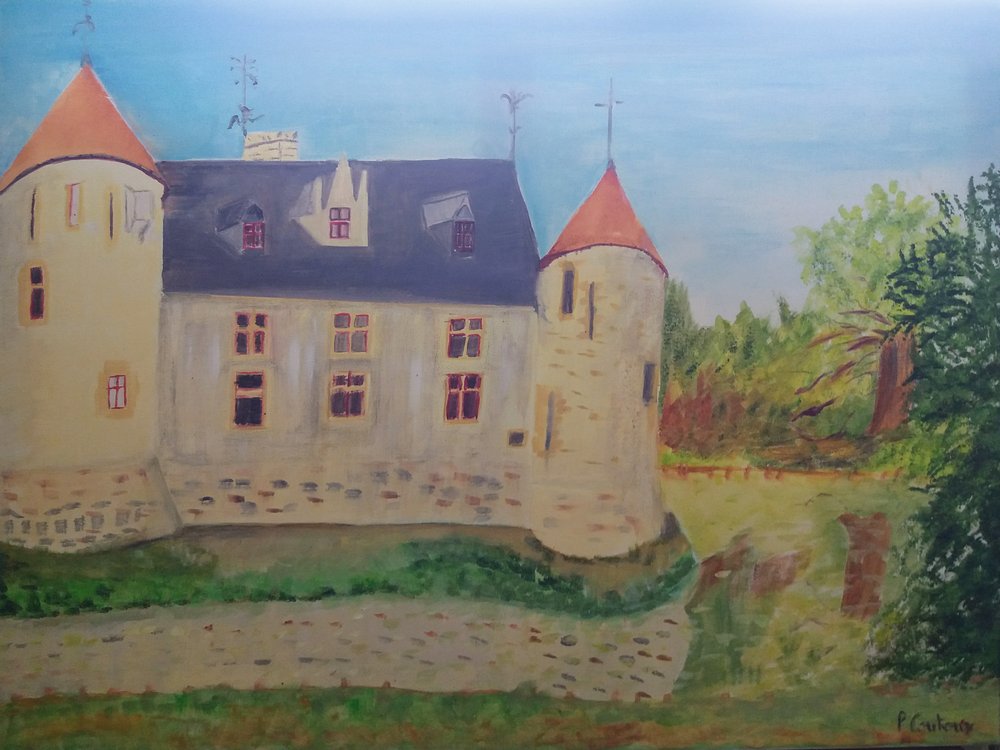 L'Étreinte Verte du Château huile sur toile 60x80cm