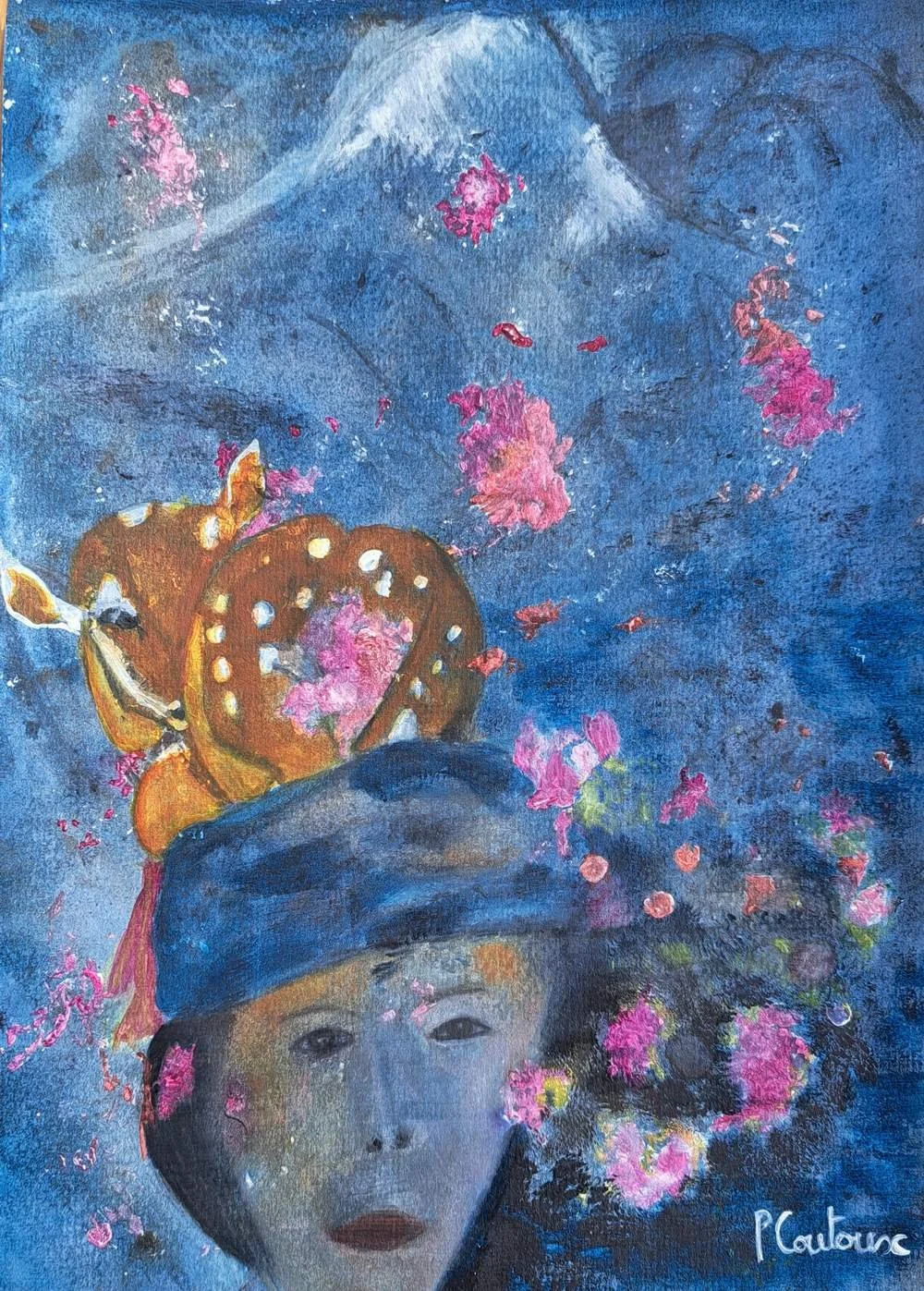 Bambi au mont fuji mixmédia pcoutouxléger.JPG