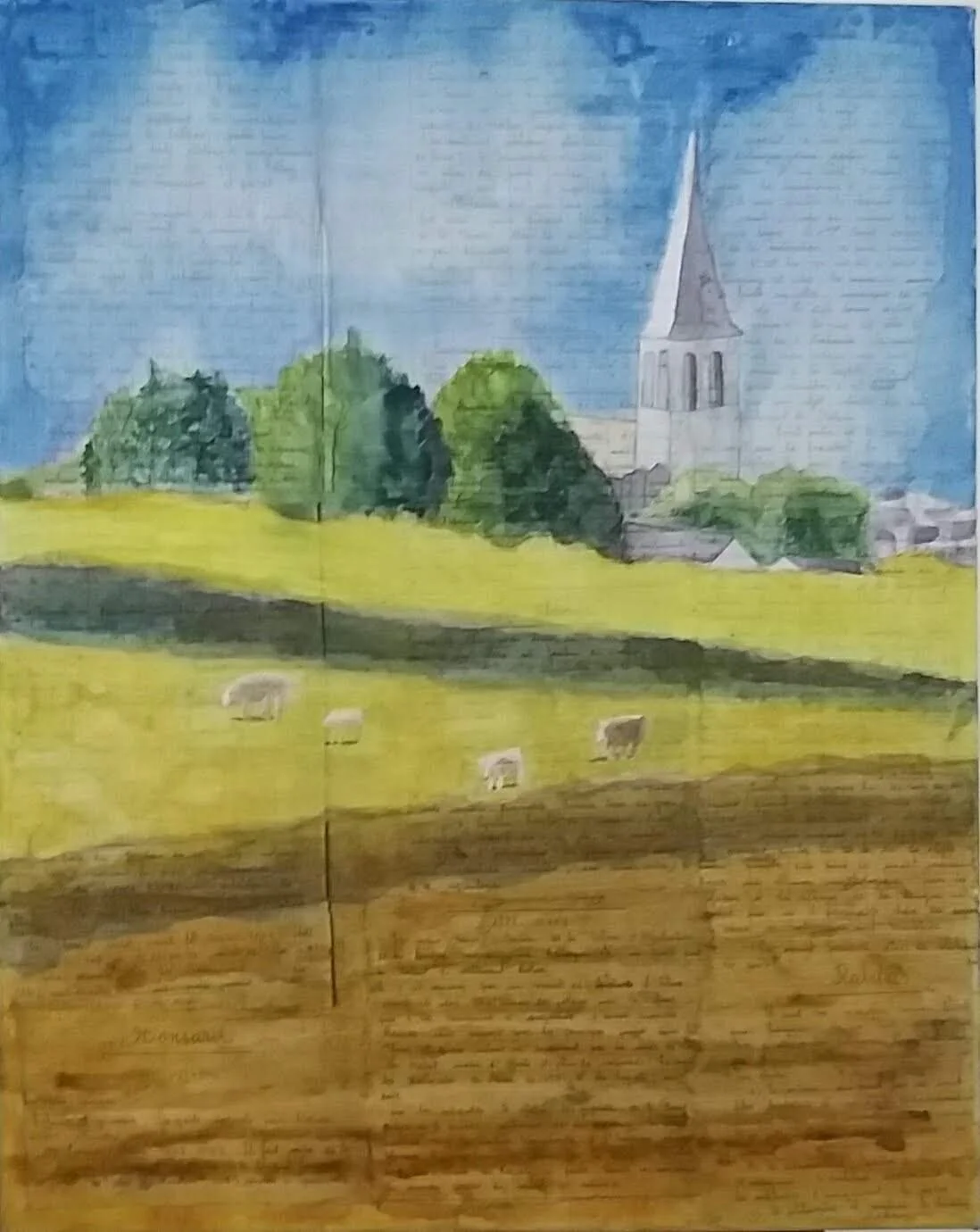 village du morvan (roussillon en morvan aquarelle été.JPG