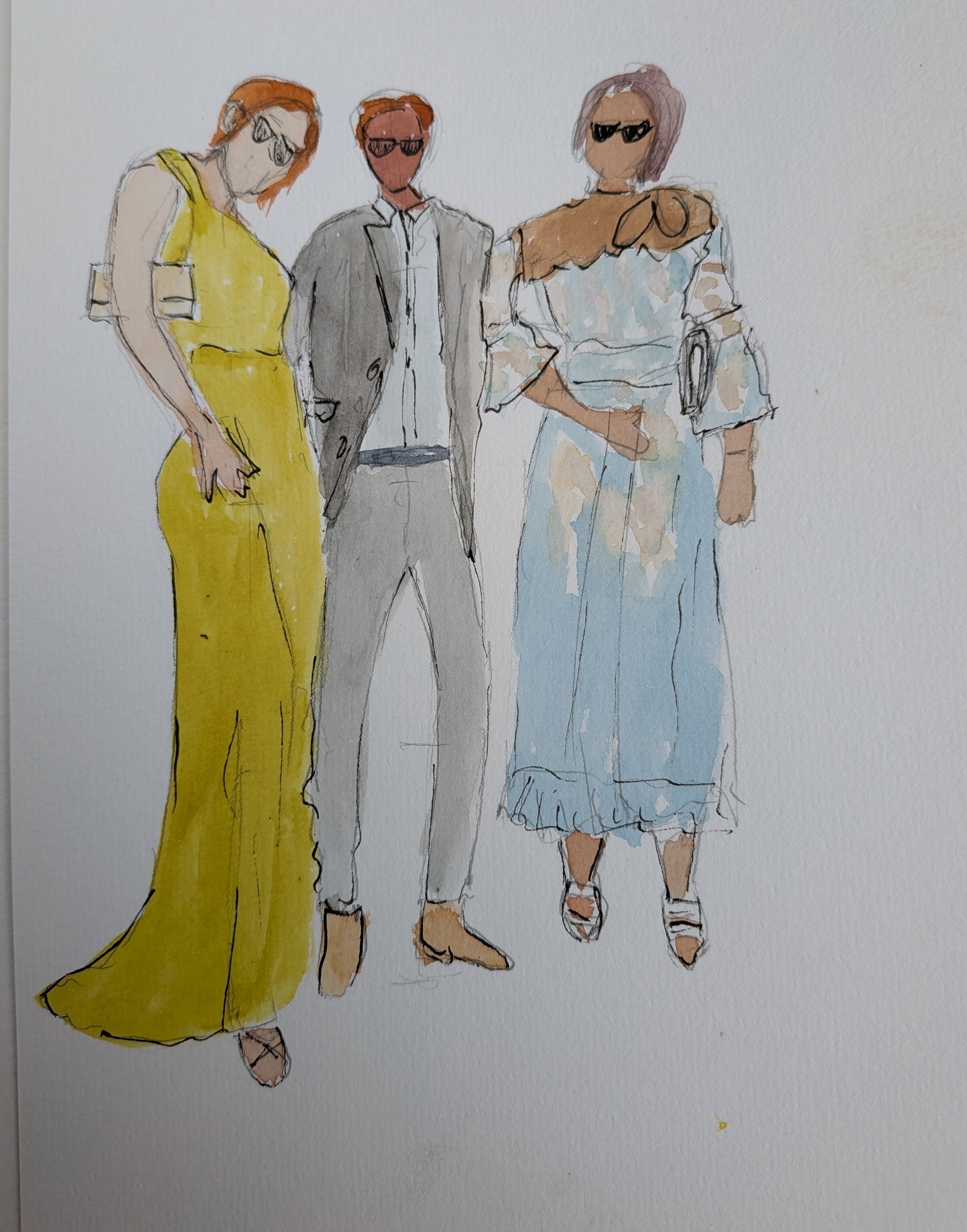 Live painting mariage – portrait à l'aquarelle réalisé en direct