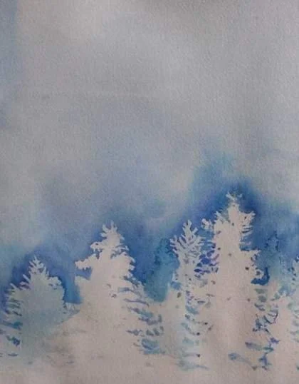 sapins-sous-la-neige-aquarellepascalecoutouxdet1.JPG