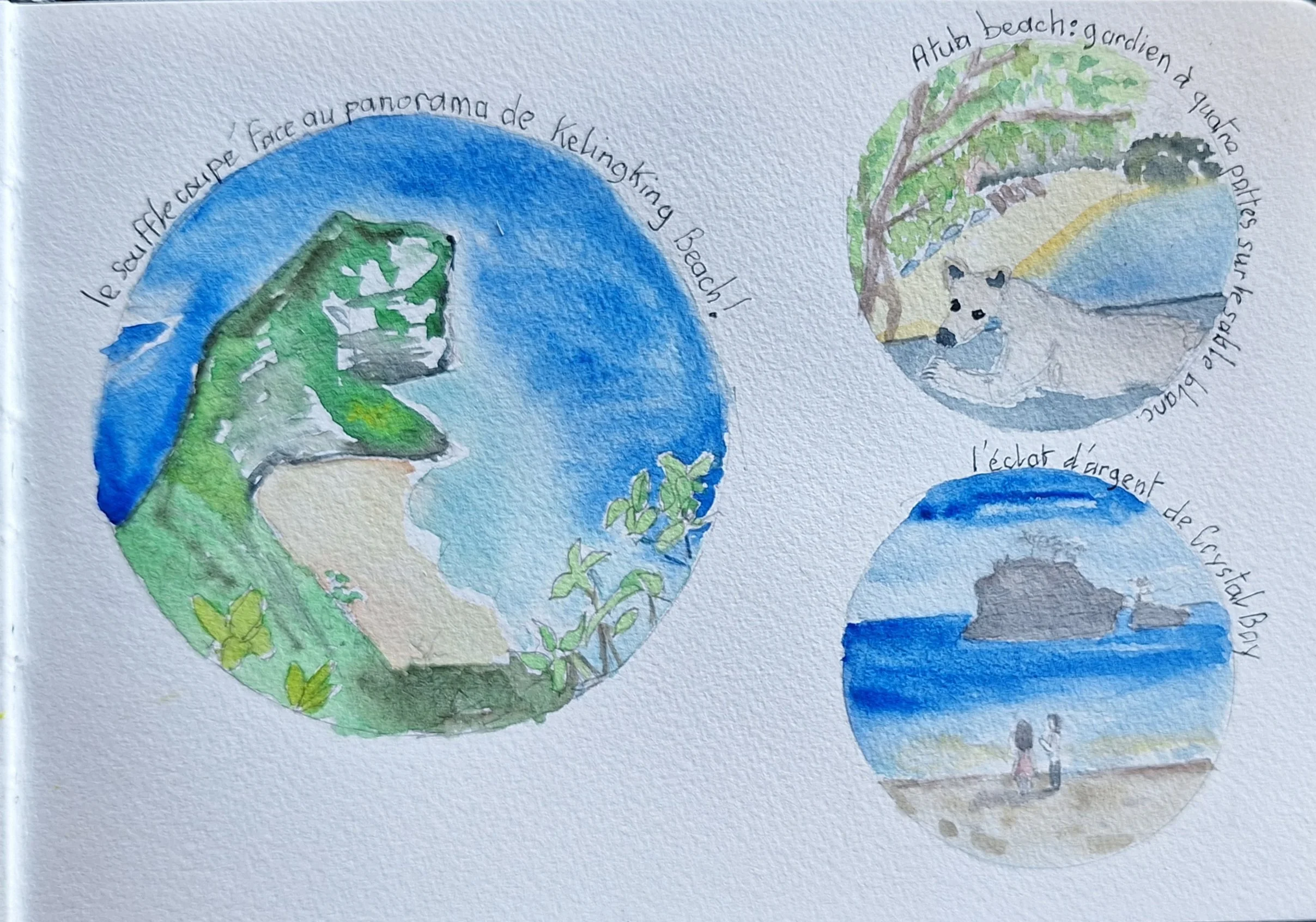 page de carnet de voyage à nusa pénida pascale coutoux