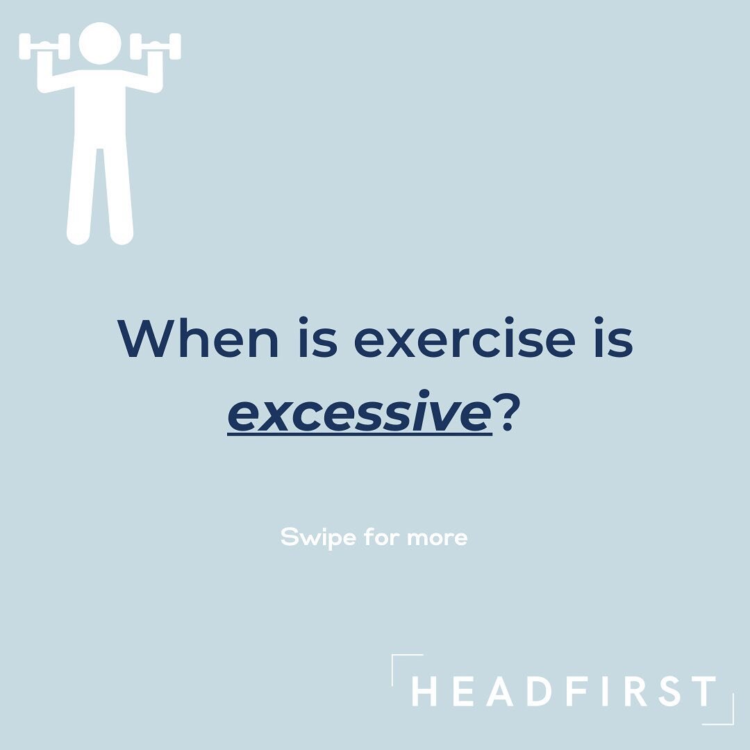 WHAT IS EXCESSIVE EXERCISE? 

&ldquo;Excessive&rdquo; exercise isn&rsquo;t always defined by a specific number. We can help identify what excessive is by reflecting on how exercise impacts our lives. 

Swipe through the slides for more details. 

Som