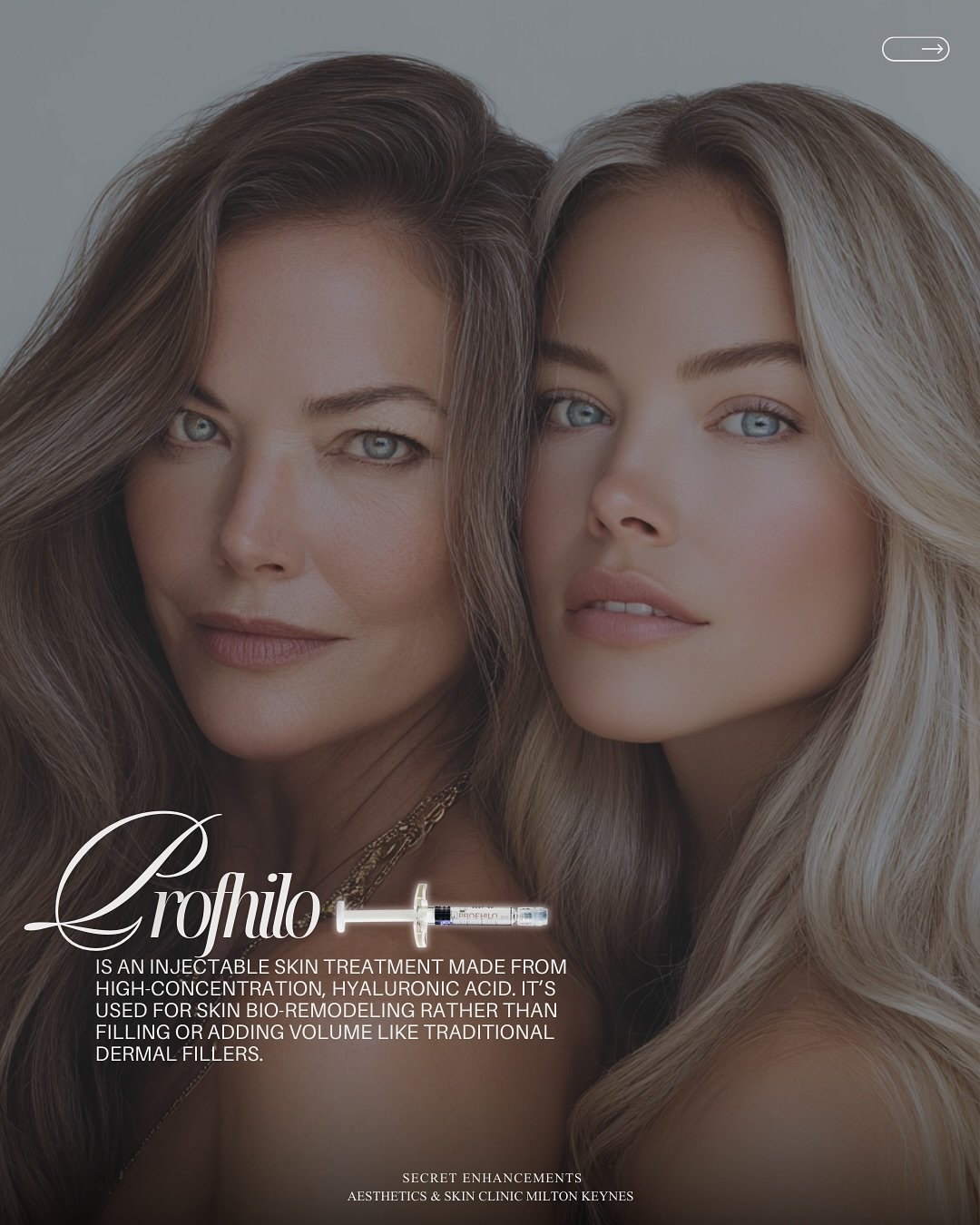 Profhilo ✨ Skin Hydration At It&rsquo;s Finest.

At Secret Enhancements, Milton Keynes, Profhilo is more than just an injectable, it&rsquo;s a powerful bio-remodelling treatment designed to deeply hydrate, firm and rejuvenate your skin from within.

