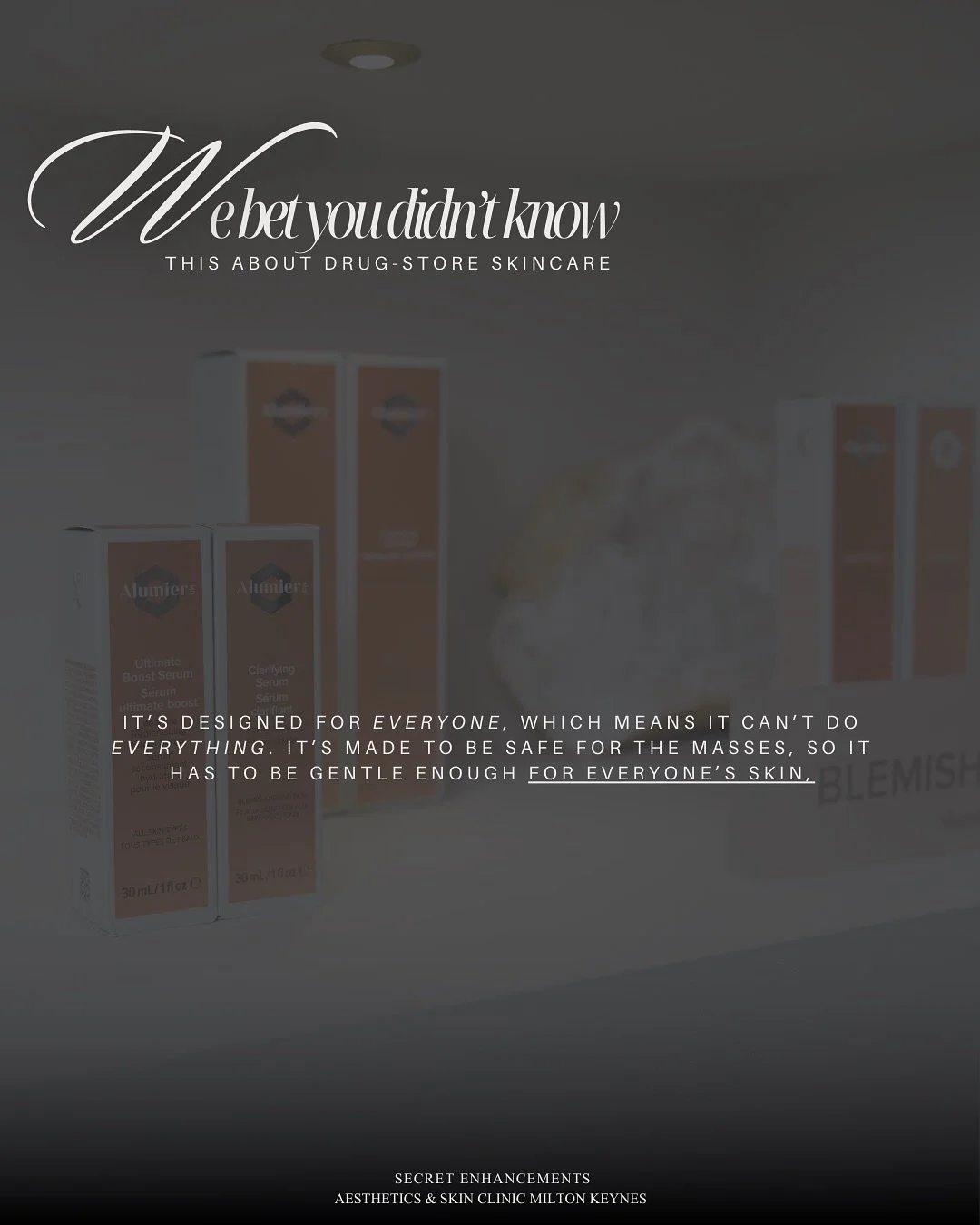 We Bet You Didn&rsquo;t Know This About Drugstore Skincare&hellip; ✨

Not all skincare is created equal.

Many over-the-counter products are formulated for mass appeal, meaning lower concentrations of active ingredients, broader formulations, and del