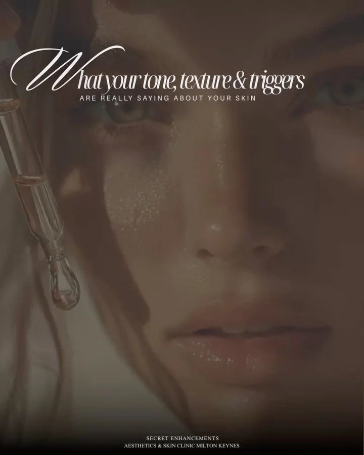 What Your Texture, Tone &amp; Triggers Are Really Saying About Your Skin ✨

Your skin is constantly giving you clues about what&rsquo;s happening beneath the surface. Changes in texture, uneven tone, sensitivity or recurring breakouts are often signa