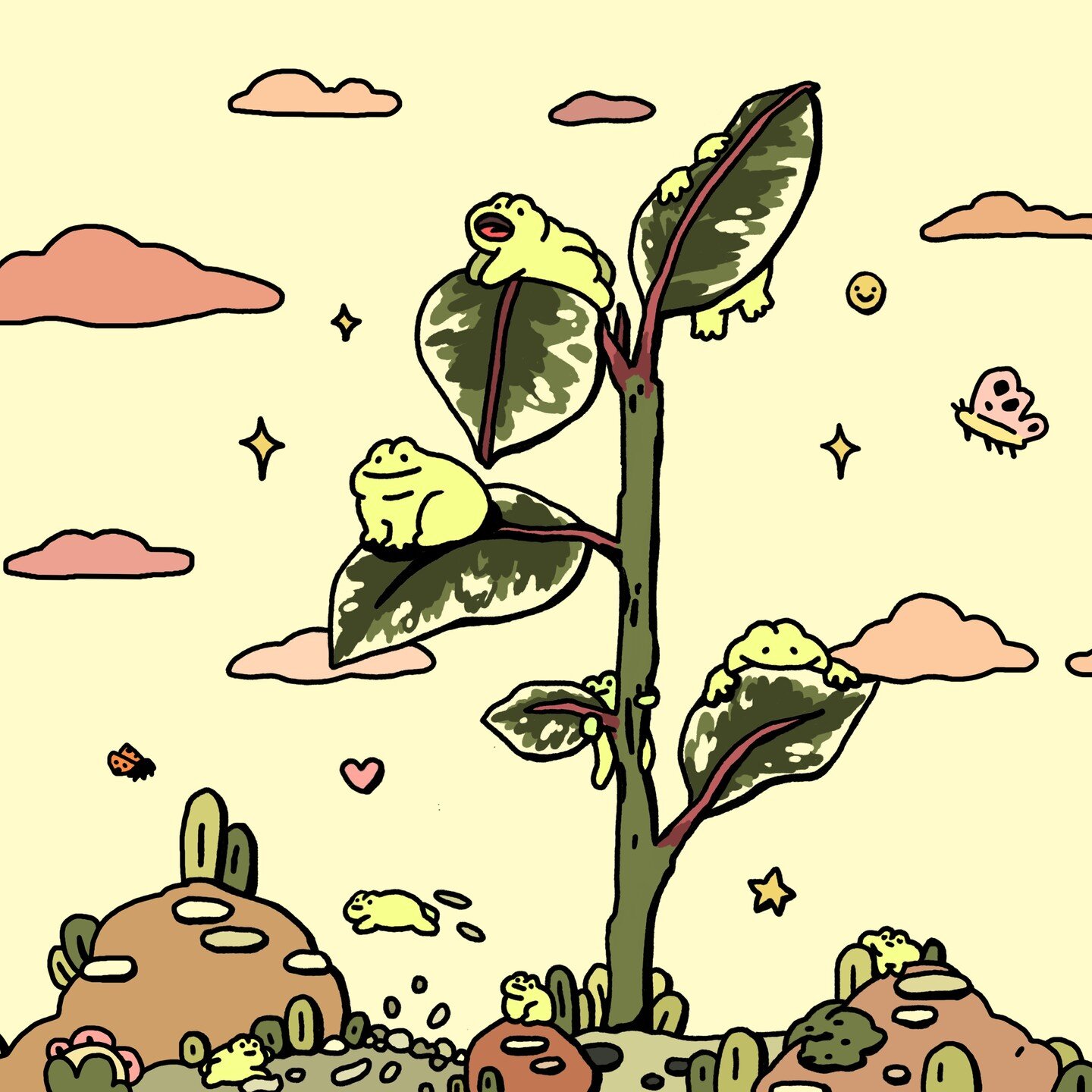 May Patreon! 🐸🌱 Link in bio 🌷 finally having time to draw after the Taro-frogs Kickstarter ended is so nice 😊⭐