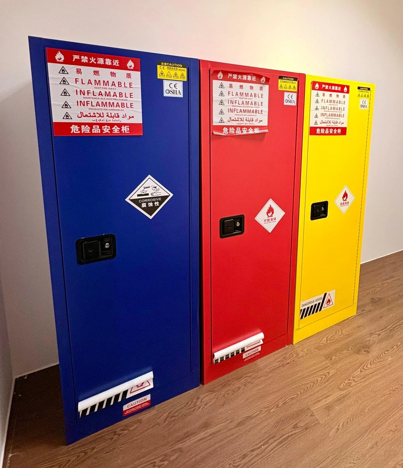 cabinets containing science chemicals for foreign cambridge students at changi campus