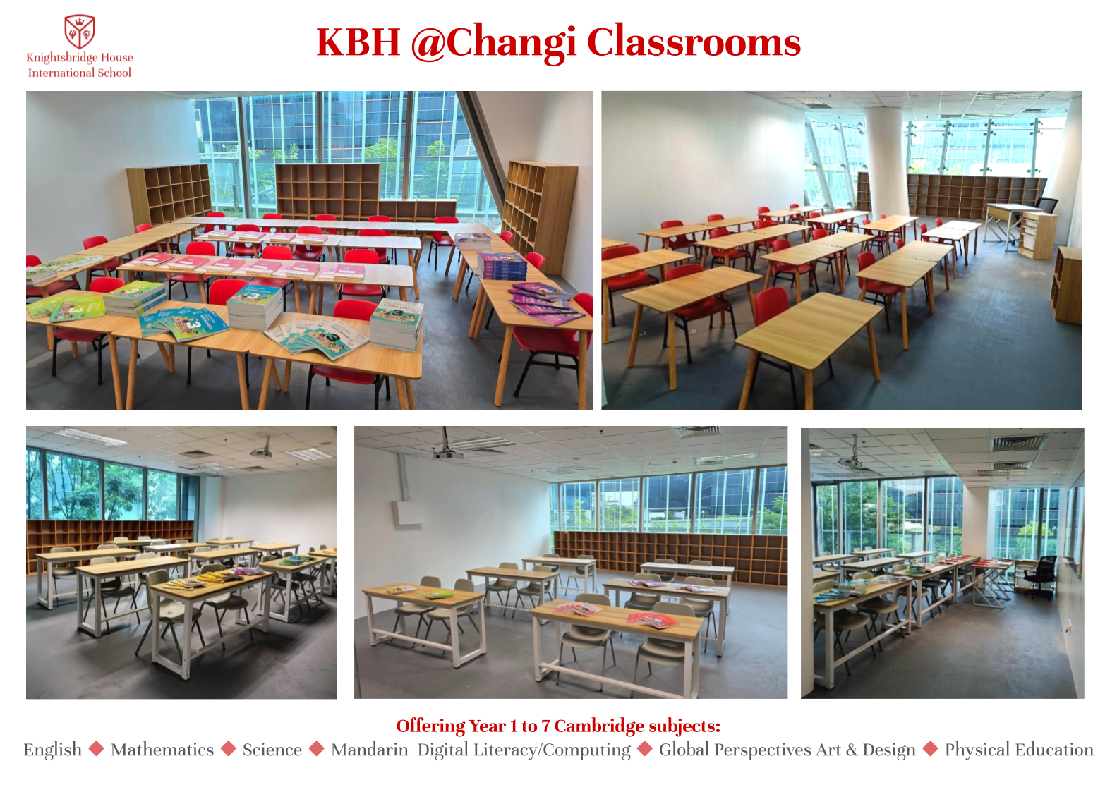 knightsbridge house changi campus classroom setting facing DBS building interactive classrooms with natural lightings near changi airport eastern singapore