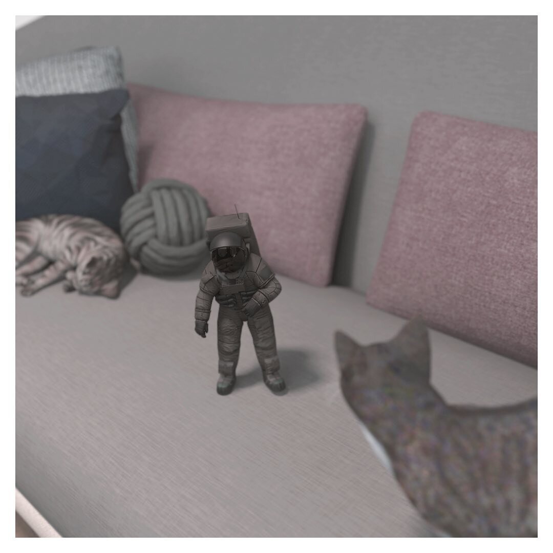 We have a problem. #spaceman #cat #3d #astonaut #art