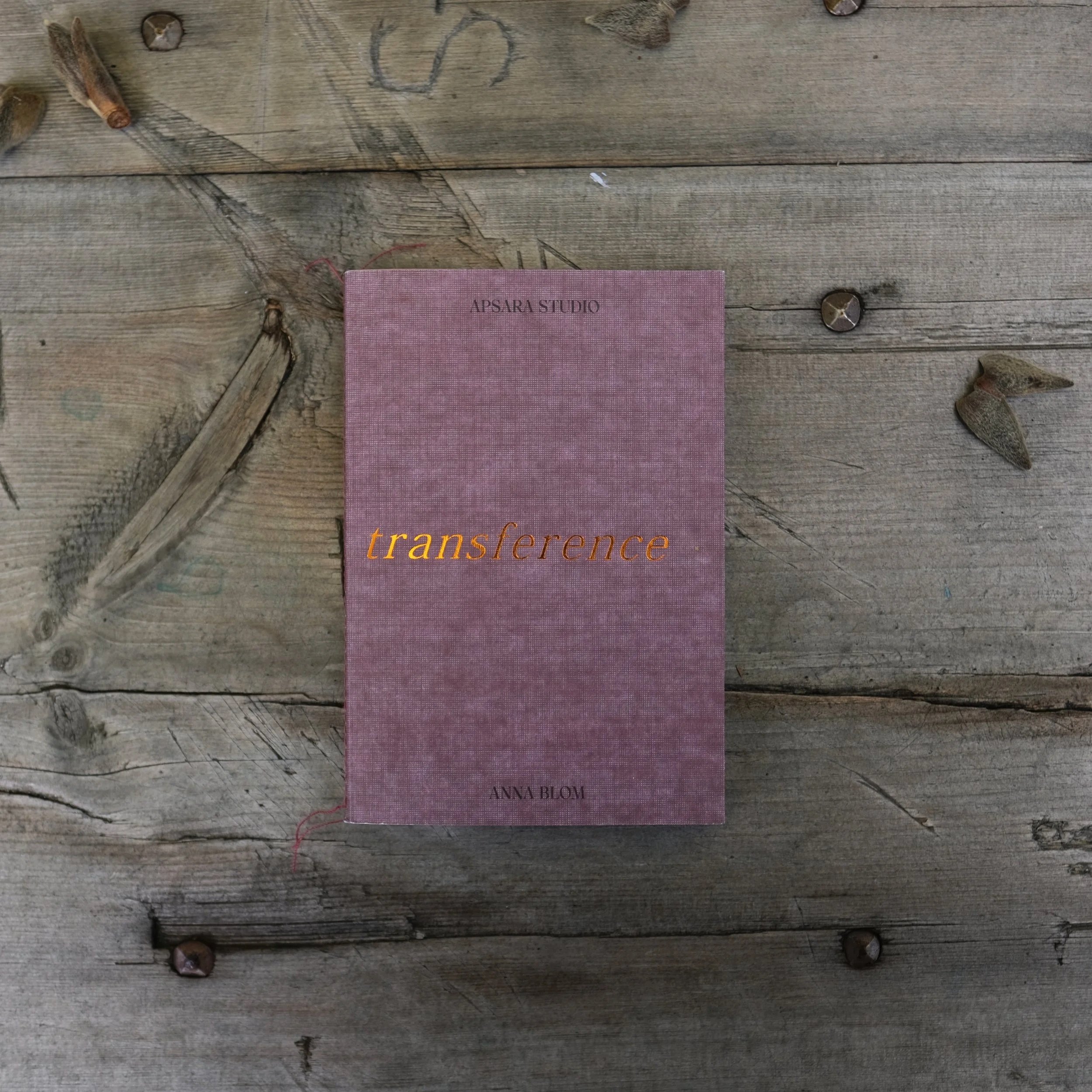 The book produced in conjunction with solo 'Transference'