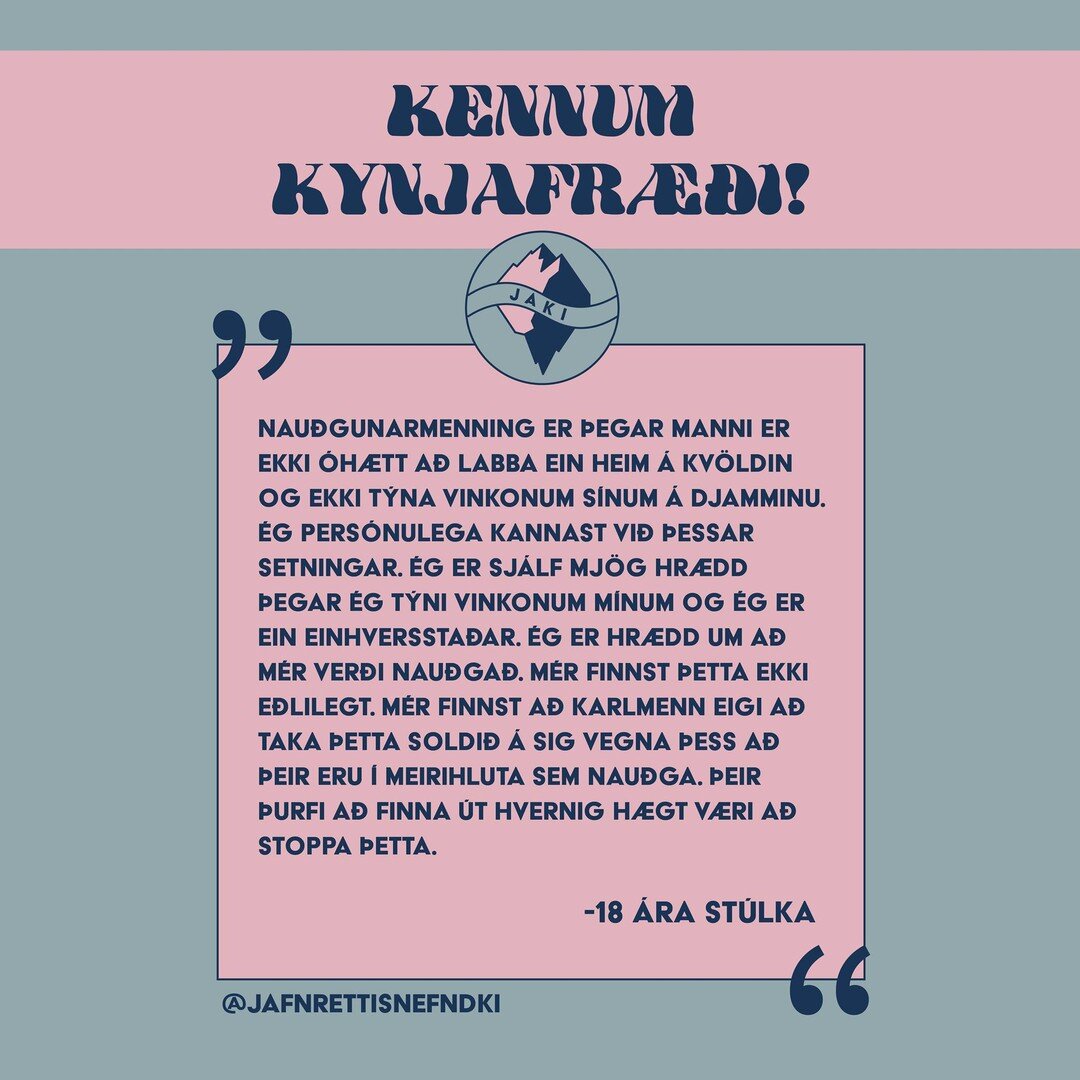 Kennum kynjafr&aelig;&eth;i! H&eacute;r er vitna&eth; &iacute; 18 &aacute;ra st&uacute;lku sem s&oacute;tti &aacute;fanga &iacute; kynjafr&aelig;&eth;i vi&eth; Borgarholtssk&oacute;la.
Br&yacute;n &thorn;&ouml;rf er &aacute; kynjafr&aelig;&eth;i og k