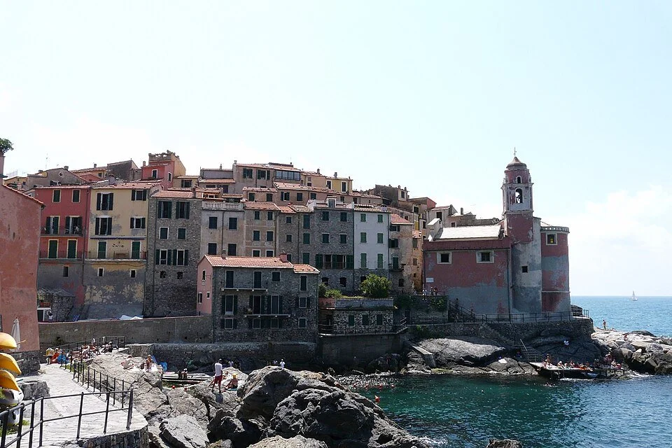 Tellaro village overlooking the Gulf of Poets on the Ligurian coast