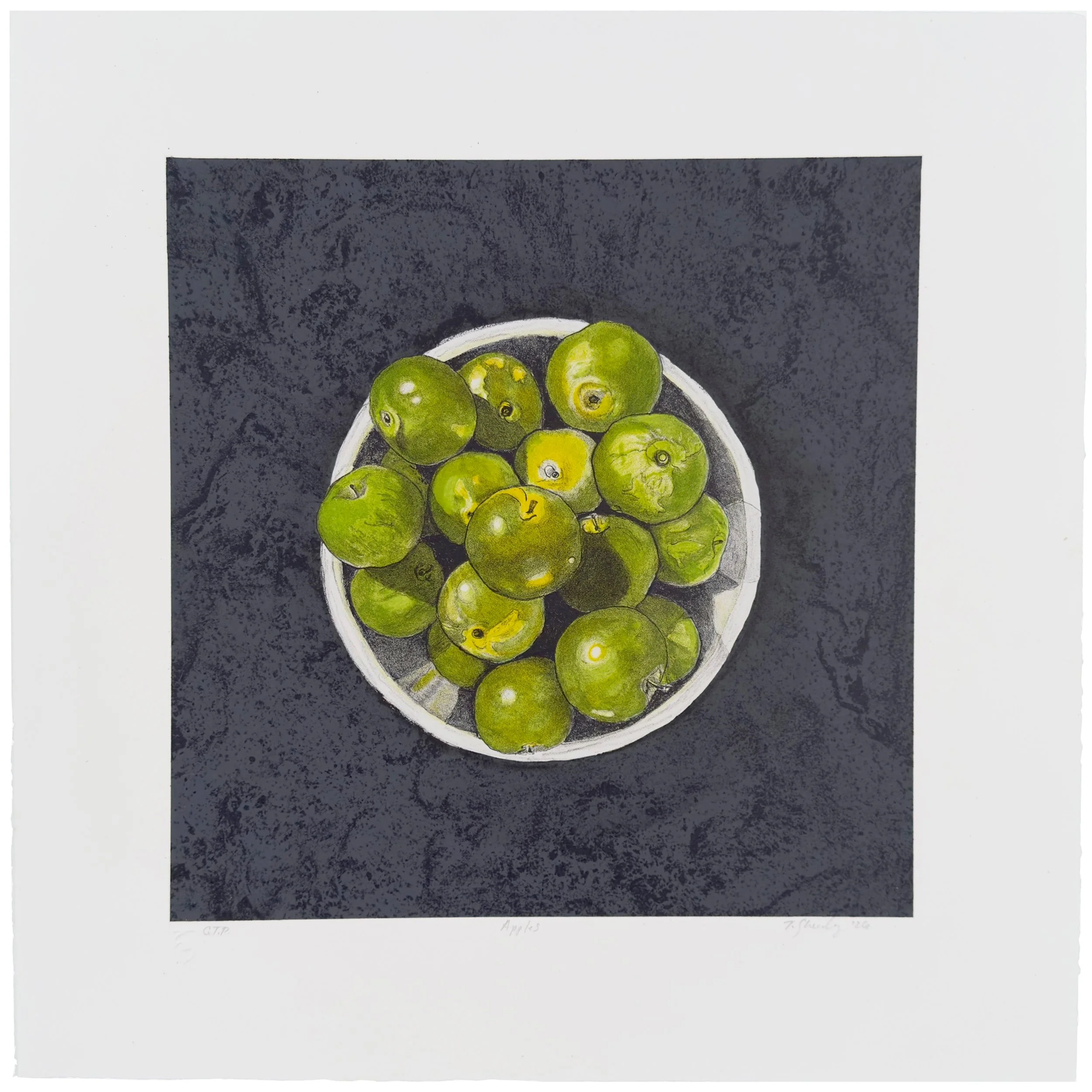 Green Apples,  lithograph by Tim Sheesley