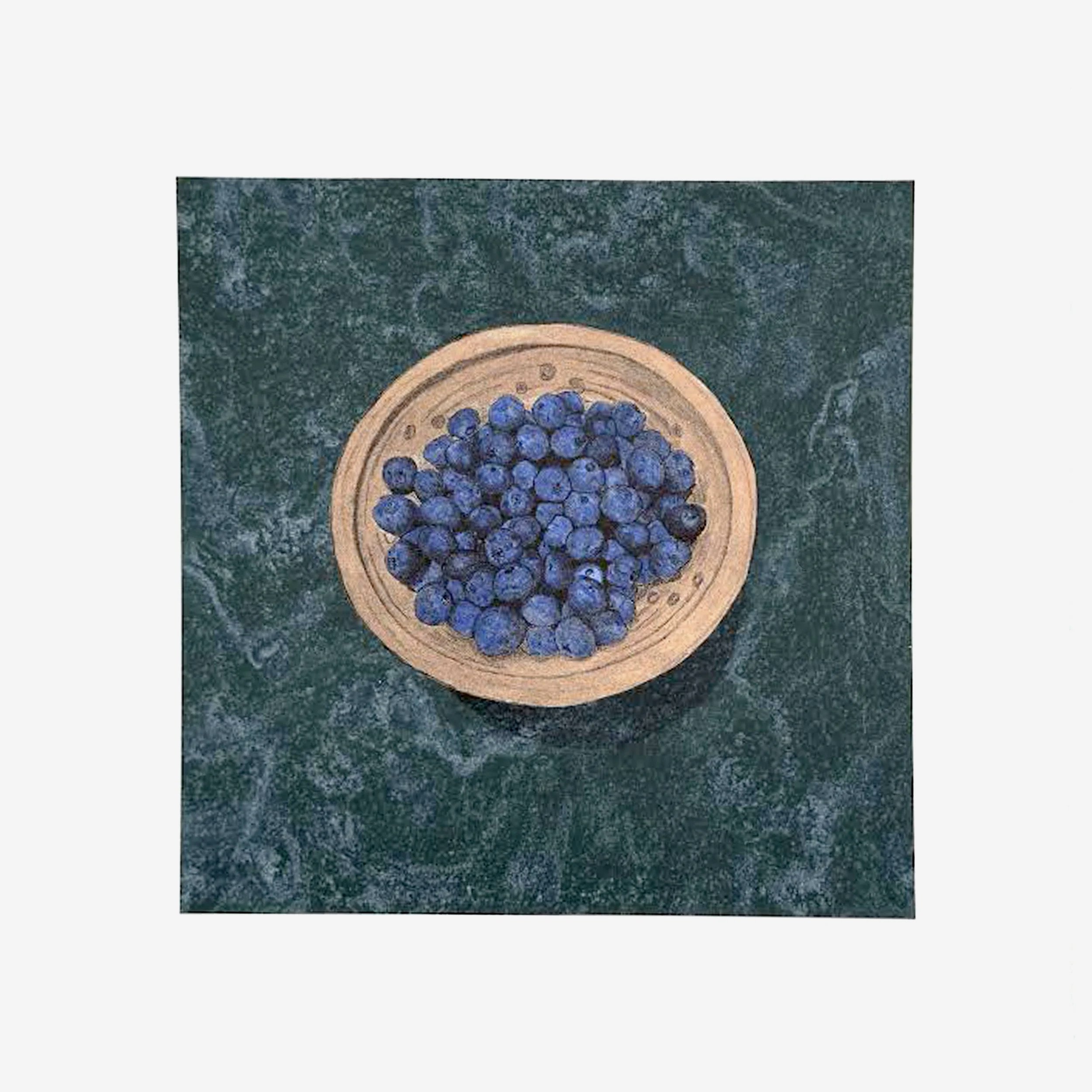 Blueberries lithograph by Tim Sheesley