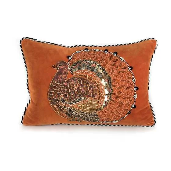 MscKenzie-Childs Thanksgiving Turkey Lumbar Pillow
