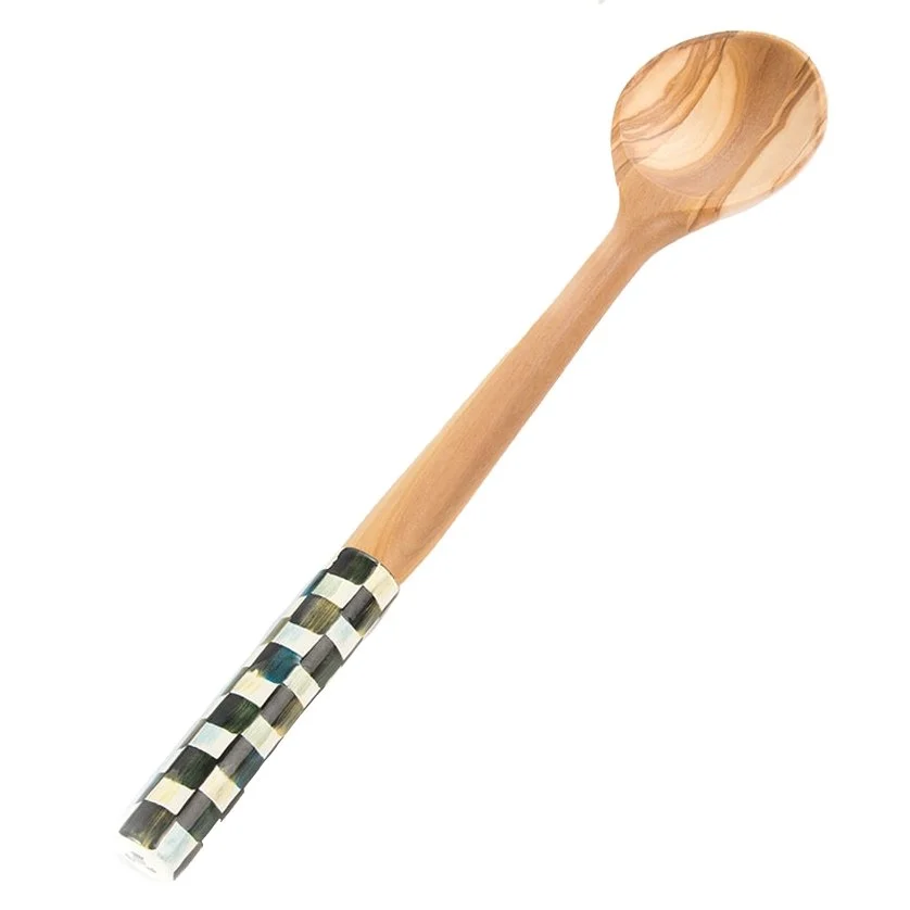 MacKenzie-Childs Courtly Check Olivewood Spoon