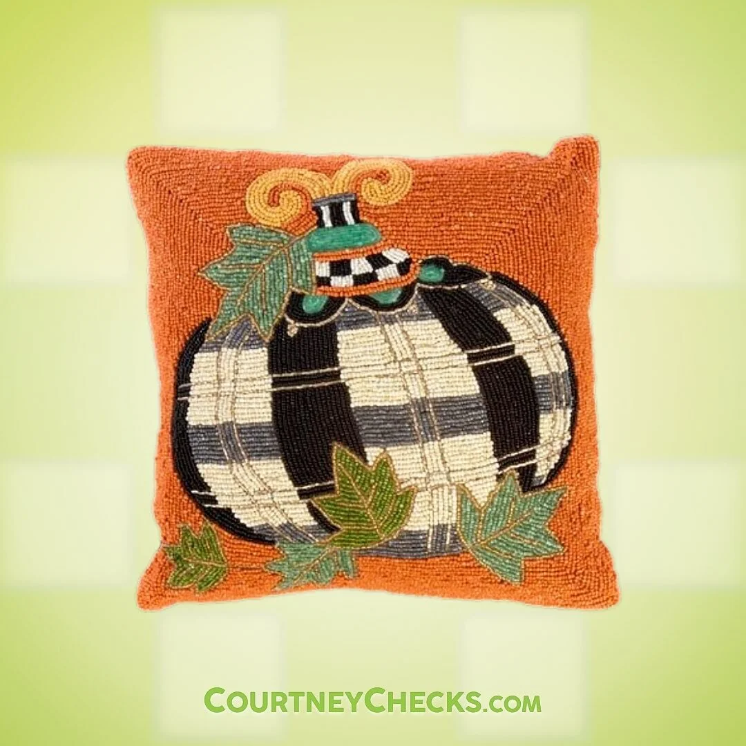 How cute is this Tartan Spice Pumpkin Pillow? With a fully-beaded front, this pillow is sure to add some pizzazz to your favorite reading corner as you watch the leaves fall outside.
Check out all our fall faves at CourtneyChecks.com!
.
.
.
#pumpkinp