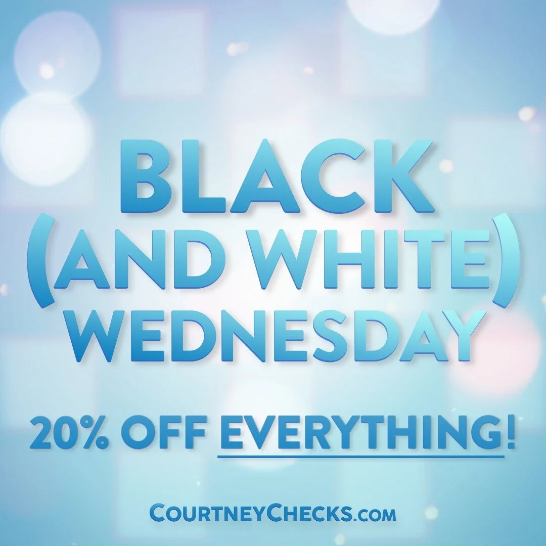 Why should Black Friday have all the fun?!
Until midnight tonight, take 20% off EVERYTHING site-wide! Take some time for yourself away from your Thanksgiving prep and treat yourself at CourtneyChecks.com, you deserve it!
.
.
.
#sale #20percentoff #bl