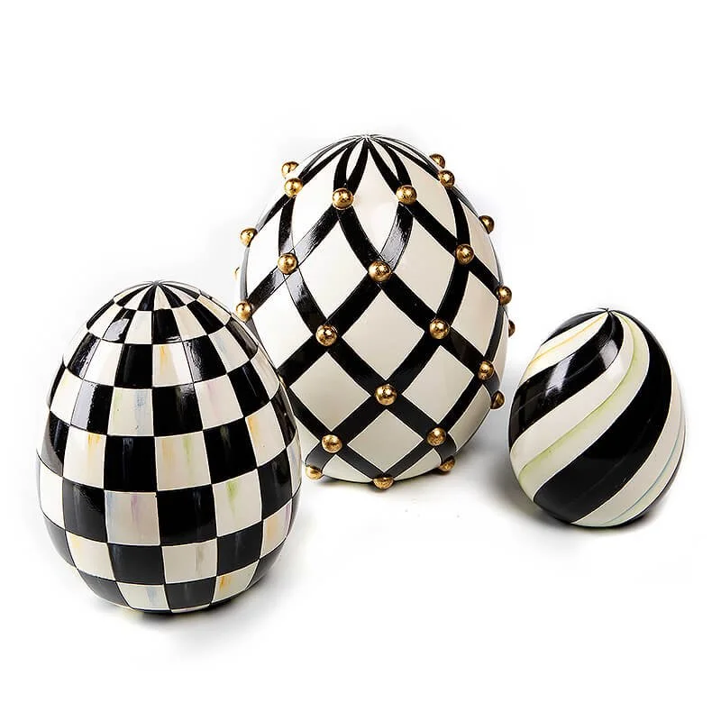 MacKenzie-Childs Courtly Coronation Eggs — Set of 3