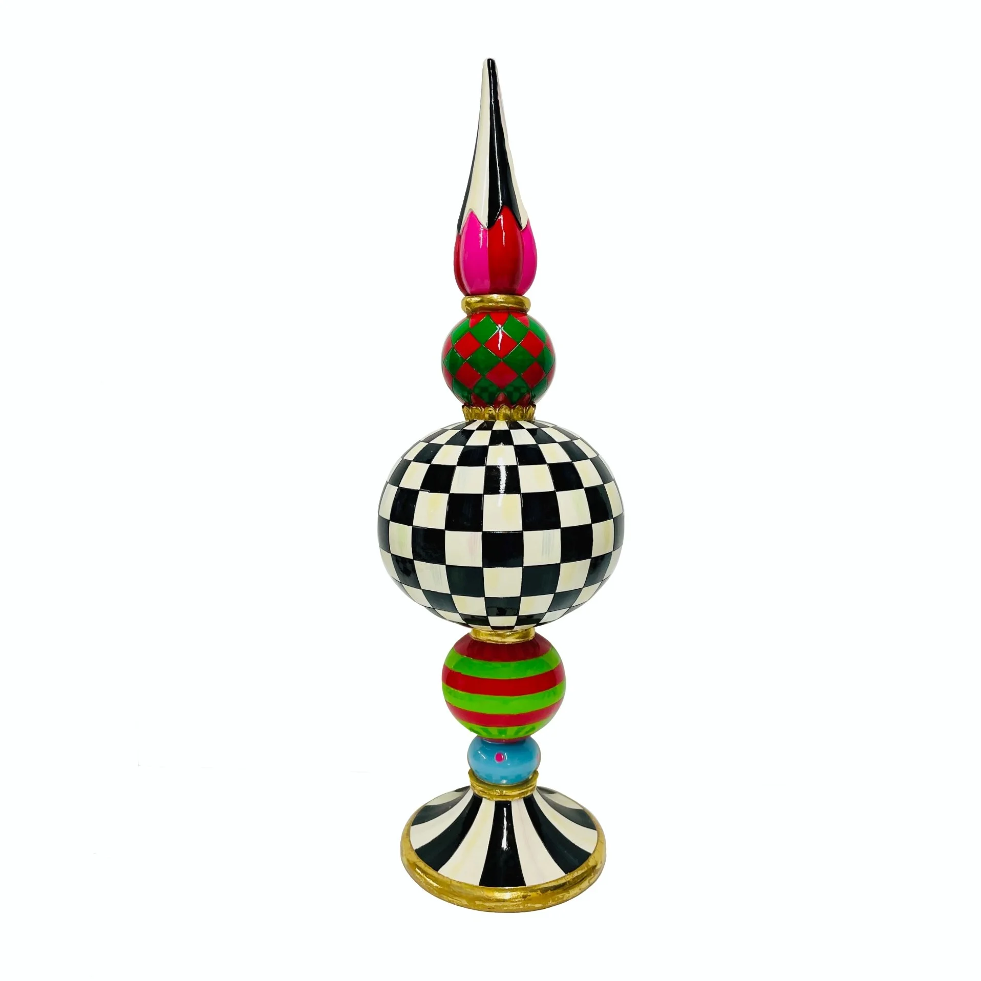 MacKenzie-Childs Granny Kitsch Finial Large Candle Holder