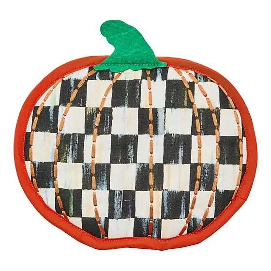 MacKenzie-Childs Courtly Check Pumpkin Shaped Potholder
