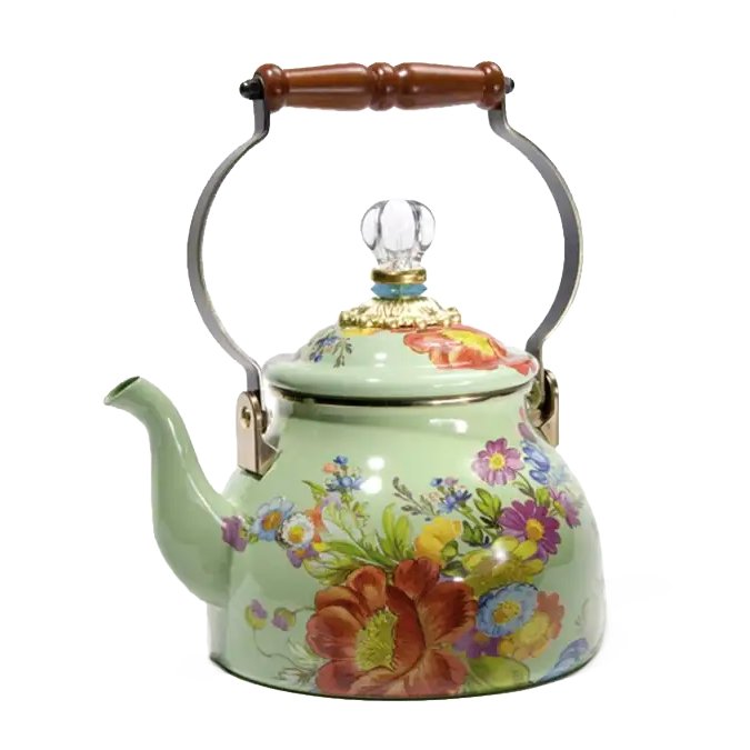 Flower Market 2 Quart Tea Kettle — Green