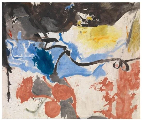 Hotel Cro-Magnon, 1958, Oil on sized, primed canvas, 68 x 81 inches (172.7 x 205.7 cm)