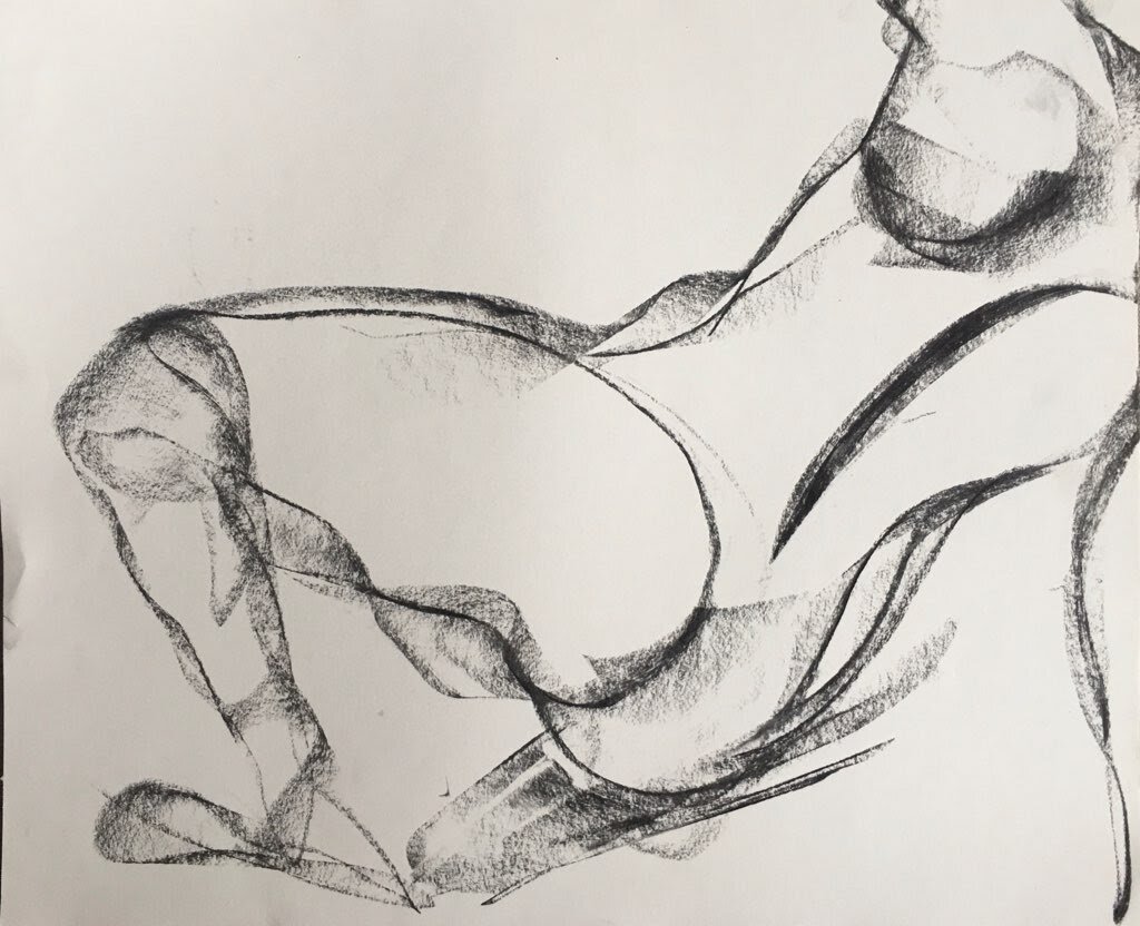 Maeve O'Donovan, charcoal on paper 