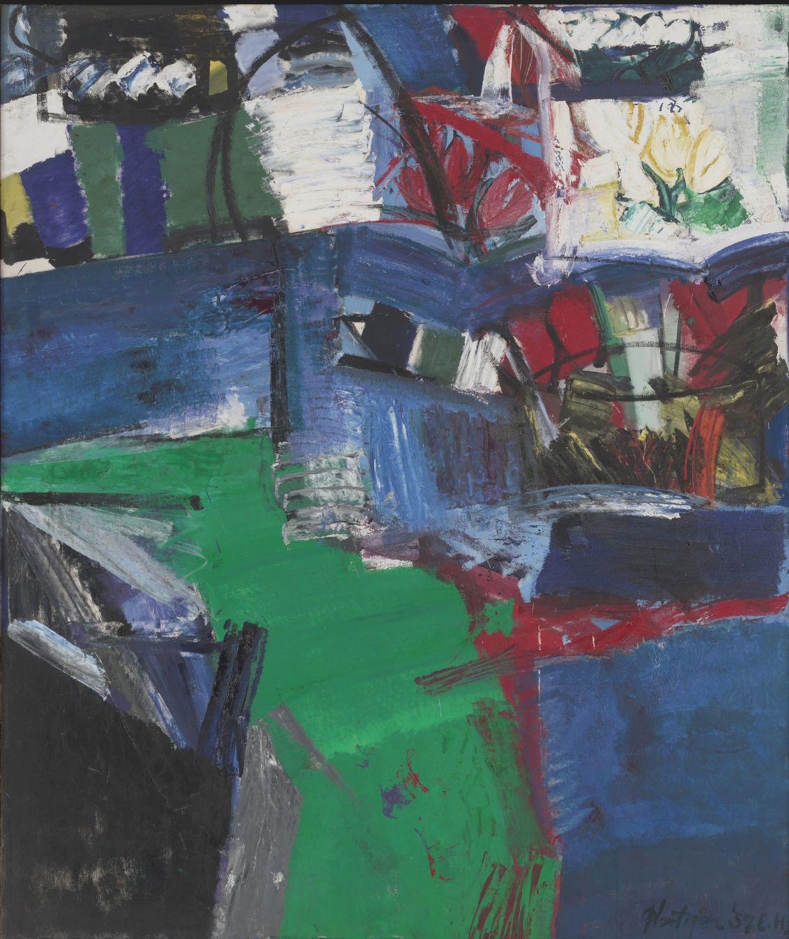 Grace Hartigan, Shinnecock Canal, 1957, Oil on canvas, 7' 6 1/2" x 6' 4"