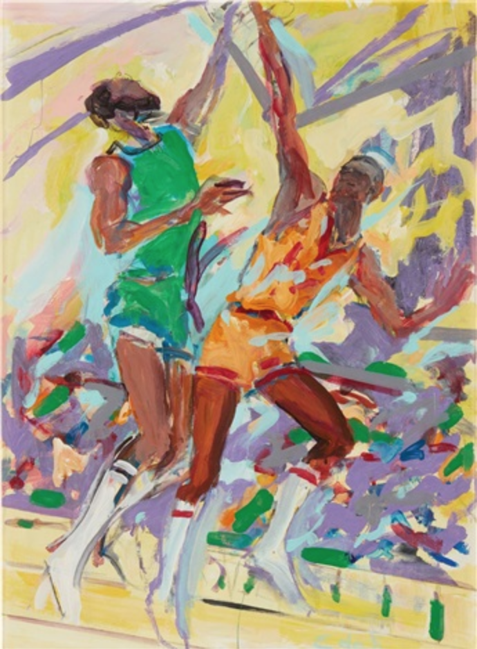 Elaine de Kooning, Basketball #1-A , 1981, 
oil on Masonite, (30 x 22 in.)