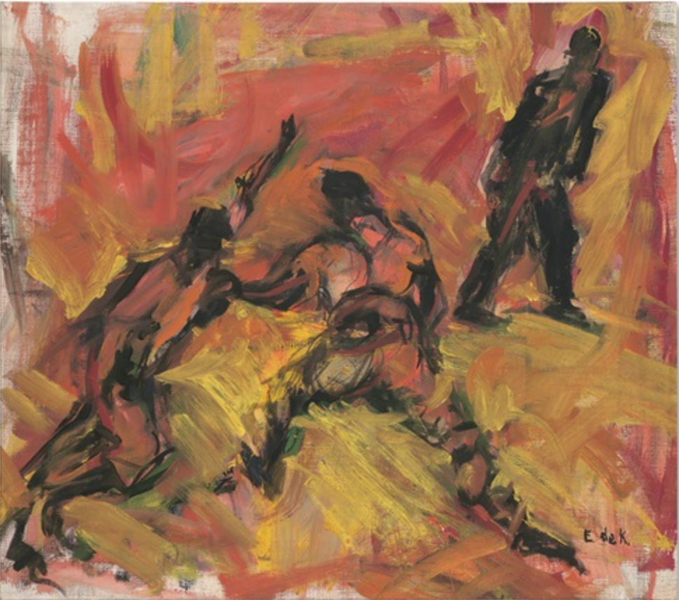 Elaine de Kooning, Baseball , ca. 1955–1956, 
oil on canvas, (15.9 x 18.1 in.)