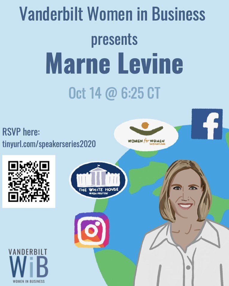 Vanderbilt Women in Business invites you to our annual Speaker Series event! We are delighted to present this year's speaker Marne Levine, who is the VP of Global Partnerships, Business and Corporate Development at Facebook Inc. Previously, Marne was