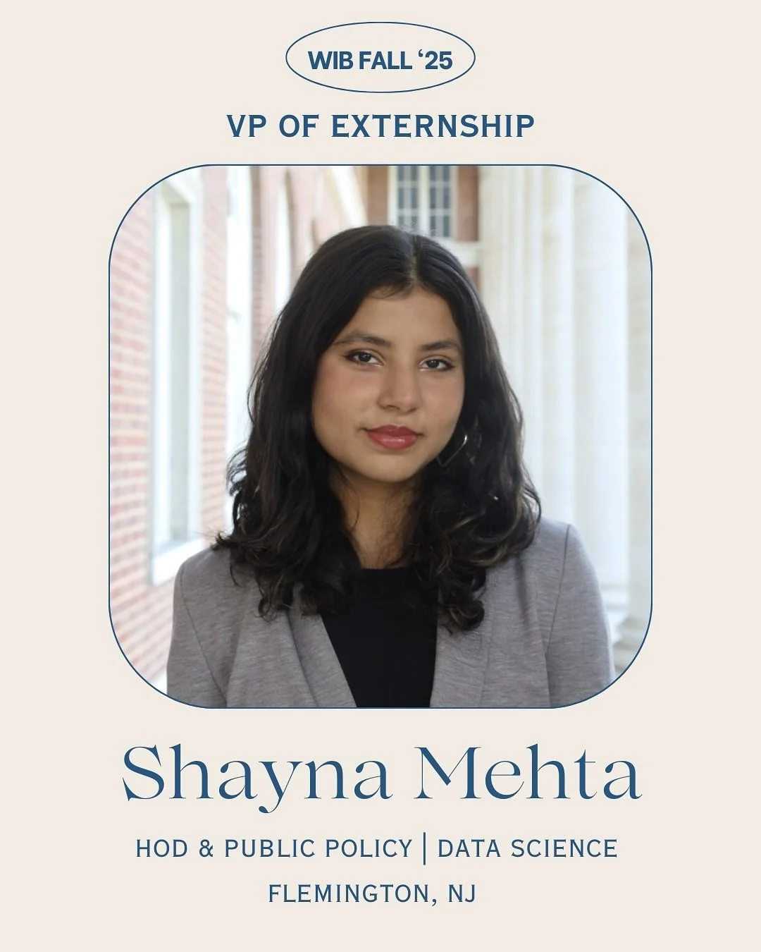 🌟 EXEC BOARD SPOTLIGHT 🌟

Say hello to Shayna Mehta, our VP of Externship for &lsquo;25 Fall ✨

From her very first WiB info session, Shayna knew this was the place for her &mdash; and now she&rsquo;s giving back by helping members connect with inc