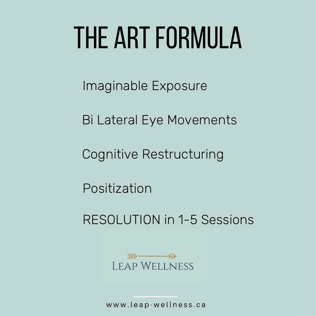The &ldquo;ART&rdquo; Formula ( Accelerated Resolution Therapy) 

➡️ Imaginal Exposure: Client reimagines traumatic experience with clear visuals or &ldquo;scenes&rdquo;. 
➡️ Bi Lateral Eye Movements: Physiological sensations occur. The therapist gui