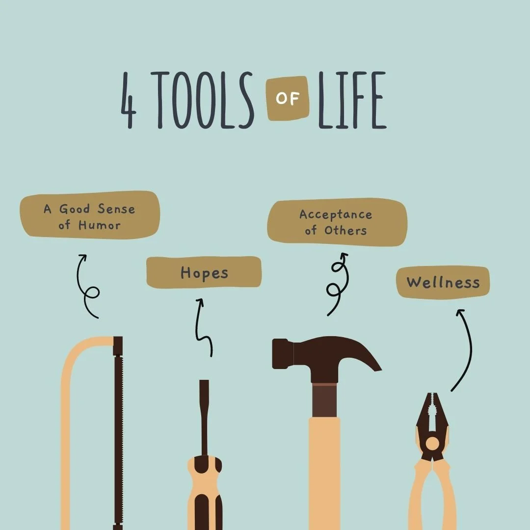 Life throws us challenges, but we've got our toolbox ready!  From resilience to courage, kindness to perseverance, these tools help us navigate the twists and turns.  Let's share our toolkit&mdash;what helps you stay strong? Whether it's a good book,